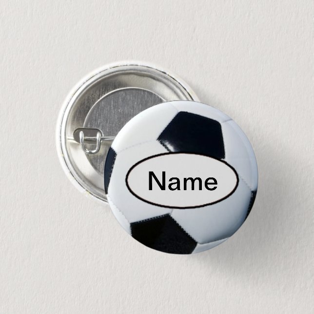 soccer with your name on it button (Vorne & Hinten)