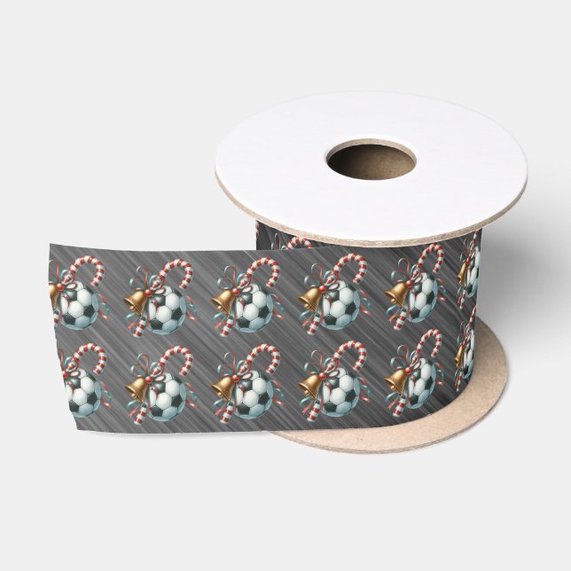 Soccerball Lovers Christmas Ribbon Satinband (Spule)