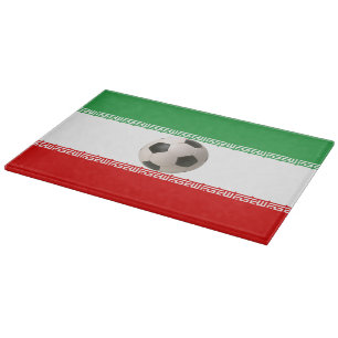 Soccerball mit iranischer Flagge Schneidebrett
