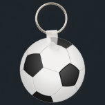 Soccerball Schlüsselanhänger<br><div class="desc">Schwarz-Weiß-Fußball abgeschieden.</div>