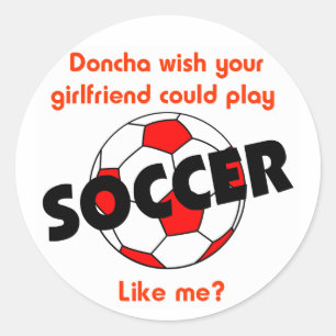 SoccerChick Doncha Runder Aufkleber
