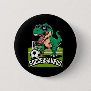 Soccersaurus Dinosaur T-Rex Fußball-Torhüter-Spiel Button