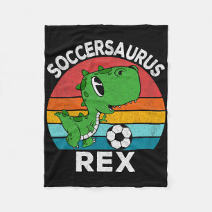 Soccersaurus Rex Fußball-Dinosaurier für Jungen Ki Fleecedecke
