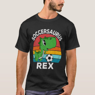 Soccersaurus Rex Fußball-Dinosaurier für Jungen Ki T-Shirt