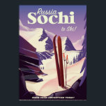 Sochi Russland Skifahrerposter Poster<br><div class="desc">Sotschi Russland Ski-Reiseplakat - Ski in der berühmten russischen Ferienanlage.</div>