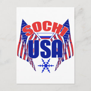 Sochi USA Snowflake Postkarte