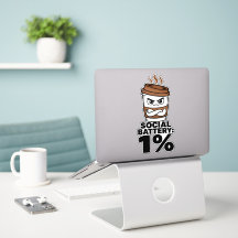 Social-Akku 1% Lustige Introvertierten-Sticker