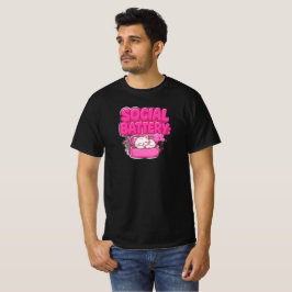 Social Battery 1% Lustiges Introvertierten-Katzens T-Shirt