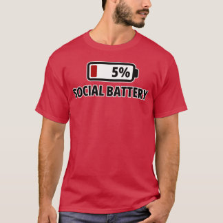 Social Battery 5% Funny Introvert T-Shirt
