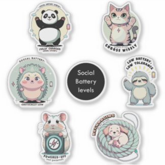 Social Battery Levels Sheet | Introvert Humor  Aufkleber
