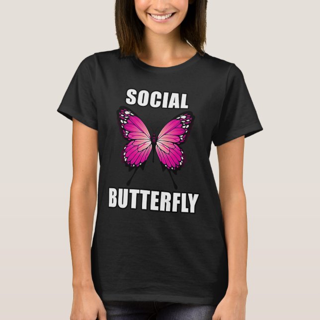 Social Butterfly Meme T-Shirt (Vorderseite)