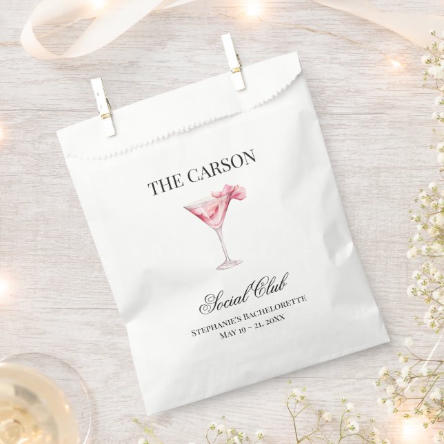Social Club Pink Cocktail Hangover Kit Party Geschenktütchen (Ausgeschnitten)