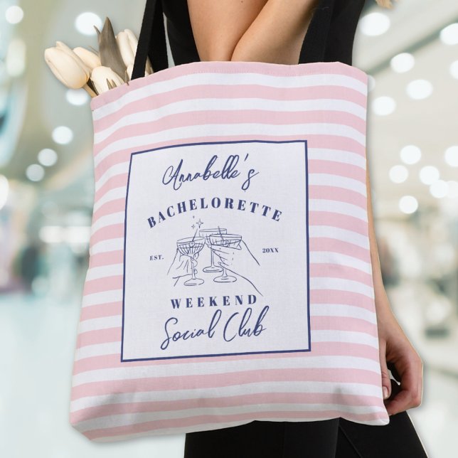 Social Club Preppy-Junggeselinnen-Abschied Tasche (Social Club Preppy Bachelorette Party Tote Bag)