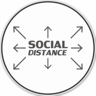 ‚Social Distance‘ Covid 19 Large Floor Circle Aufkleber