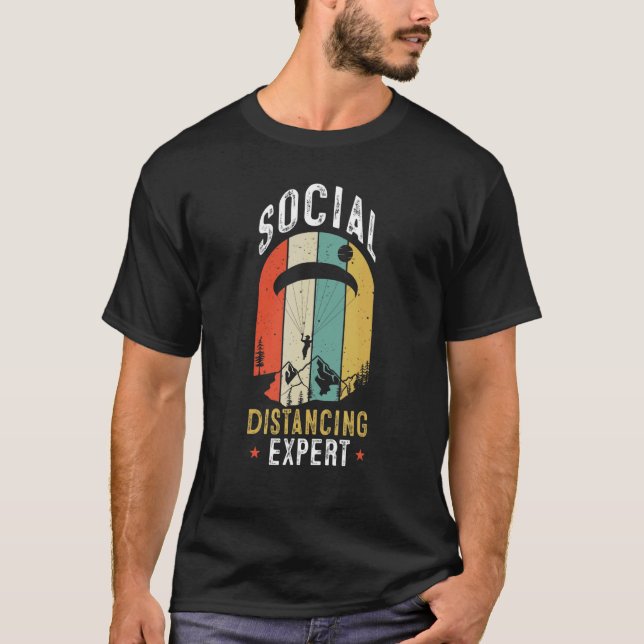 Social Distancing Expert Paragliding Paraglider Vi T-Shirt (Vorderseite)