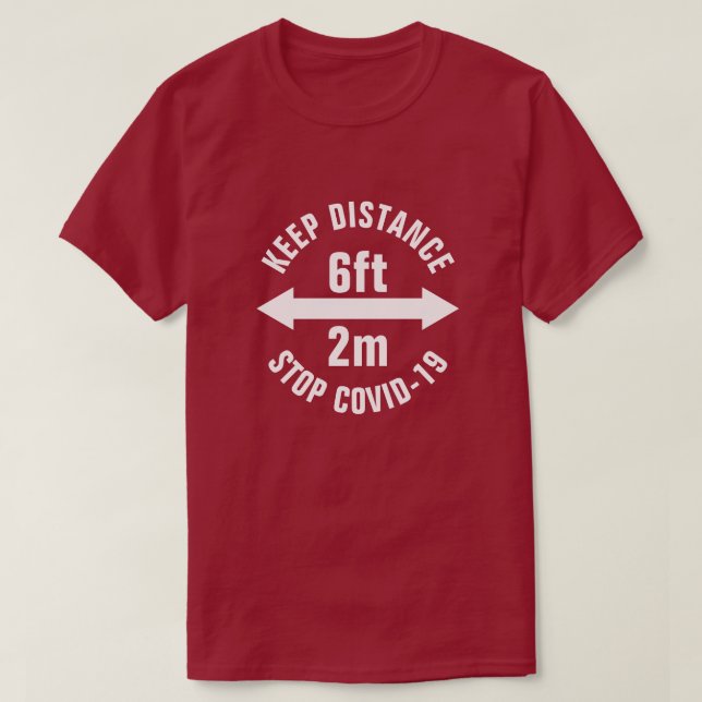 Social Distancing Stopp Corona Virus Covid19 Zeich T-Shirt (Design vorne)