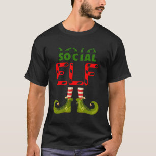 Social Elf Funny Group Matching Familie Pajamas fü T-Shirt