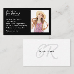 Social Influencer Marque Ambassadeur Cartes de vis