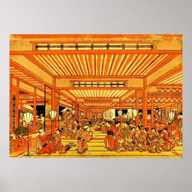 Social Life in Shin Yoshiwara 1772 Poster (Vorne)