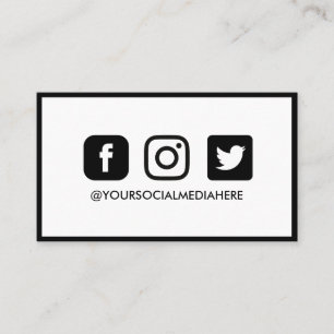 Social Media Black Edges Elegante Moderne Visitenkarte