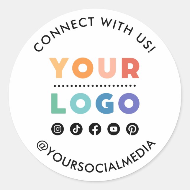 Social Media Business Runder Aufkleber (Vorderseite)