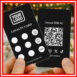 Social Media Connect With Us QR Code Loyalty Card Visitenkarte
