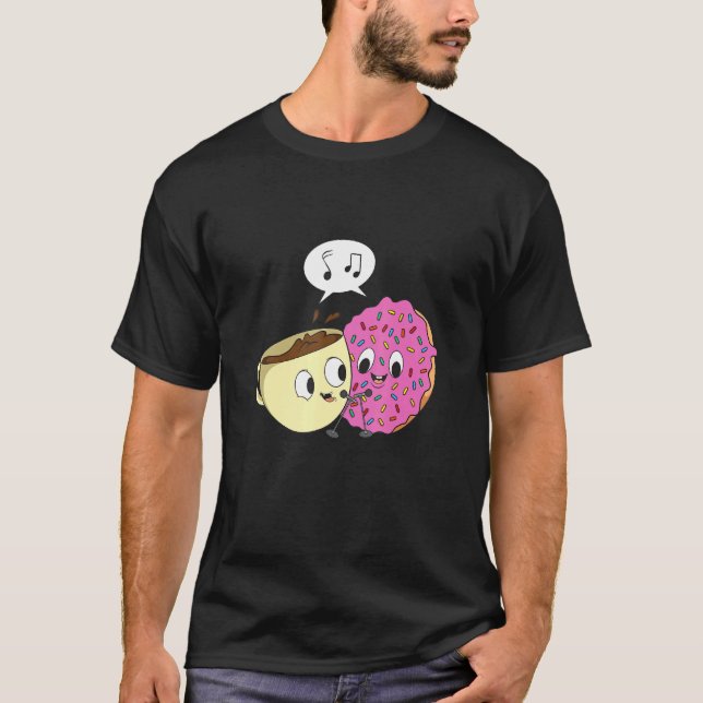 Social Media Duft für einen Donut und Kaffee T-Shirt (Vorderseite)