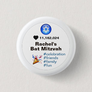Social Media Emoji Bat Mitzvah oder Bar Mitzvah Button