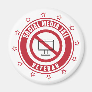 Social Media-Gefängnisrätin Veteran Abzeichen Magnet