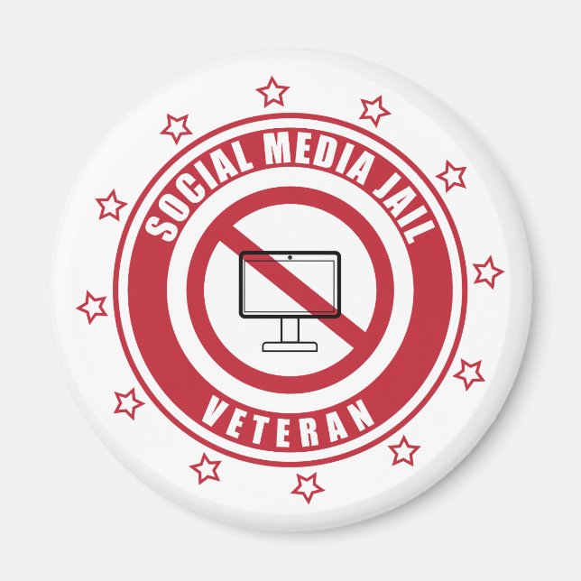 Social Media-Gefängnisrätin Veteran Abzeichen Magnet (Vorne)