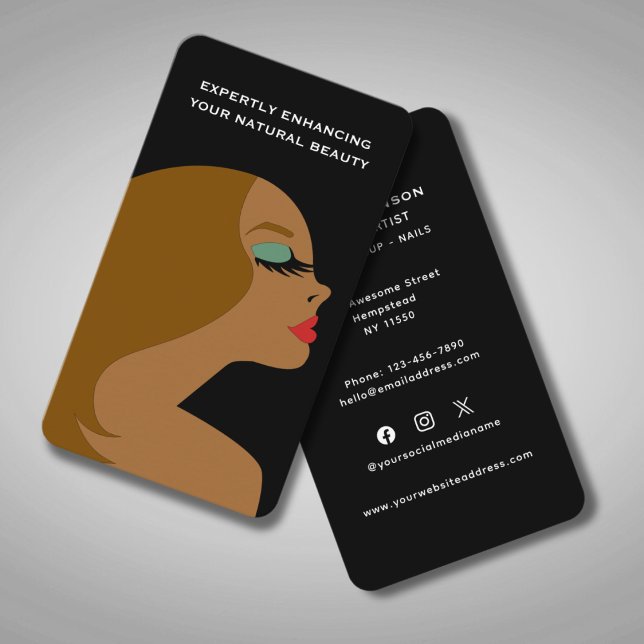 Social Media Haarstylist Makeup Artist Beautici Visitenkarte (Von Creator hochgeladen)