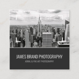 Social Media Handle für Schwarz-Weiß-Fotografen Quadratische Visitenkarte
