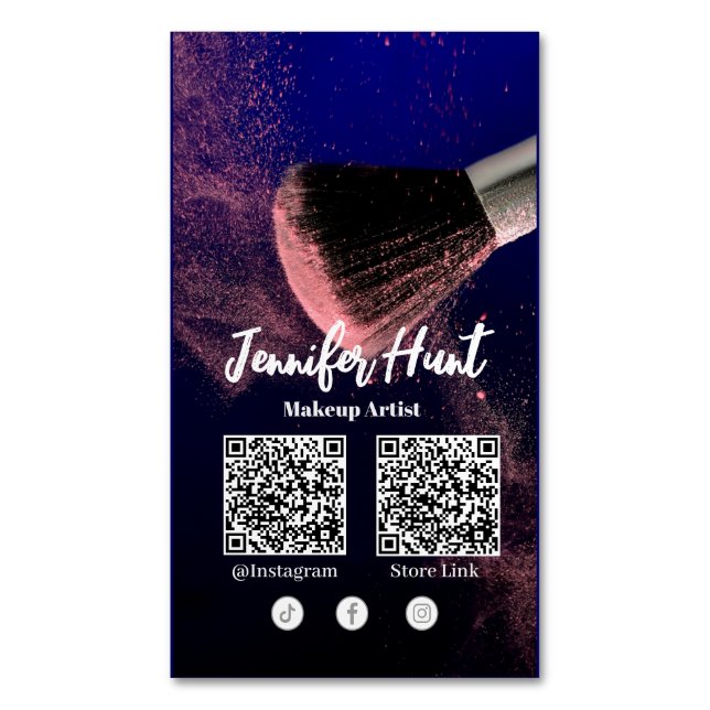 Social Media Influencer Trendy Style QRcode Magnetische Visitenkarte (Vorderseite Vertikal)