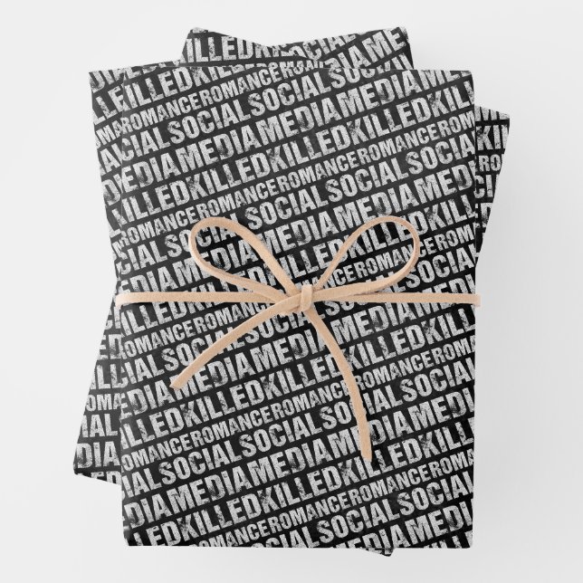 Social Media Killed Romance Geschenkpapier Set (Beispiel)
