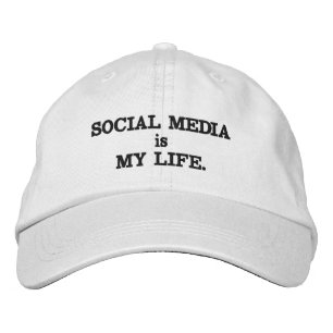 Social Media Life Adjustable Cap Bestickte Baseballkappe