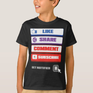 Social Media like Share Kommentar abonnieren Vlogg T-Shirt