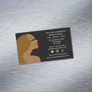Social Media Makeup Künstler Haarstylist Beauticia Magnetische Visitenkarte