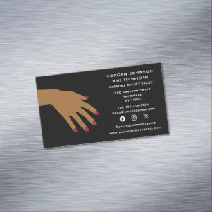 Social Media Nail Techician Manicure Schönheitssal Magnetische Visitenkarte