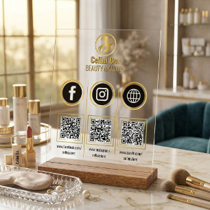 Social Media QR Code Acrylschild - Multi Plattform