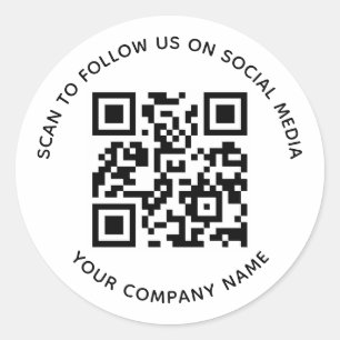 Social Media QR Code Aufkleber Scanne um uns zu fo