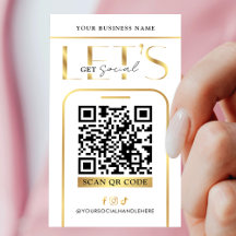 Social Media QR Code Glam Gold Logo QR Code