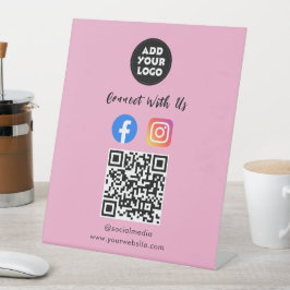 Social Media QR Code | Instagram Facebook Tischstä Sockelschild