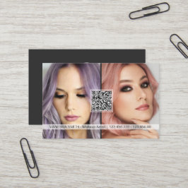 Social Media QR Code Moderne Make-Artist Foto Bu Visitenkarte