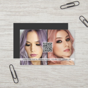 Social Media QR Code Moderne Make-Artist Foto Bu Visitenkarte