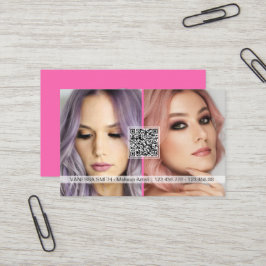 Social Media QR Code Moderne Make-Artist Foto Bu Visitenkarte