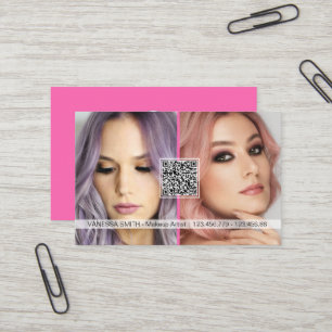 Social Media QR Code Moderne Make-Artist Foto Bu Visitenkarte