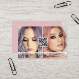 Social Media QR Code Moderne Make-Artist Foto Bu Visitenkarte