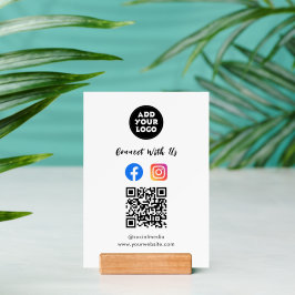 Social Media QR | Facebook Insta  Wood Block Sign