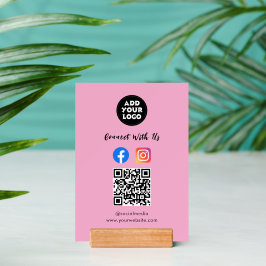 Social Media QR | Facebook Insta  Wood Block Sign