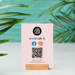 Social Media QR | Facebook Insta  Wood Block Sign